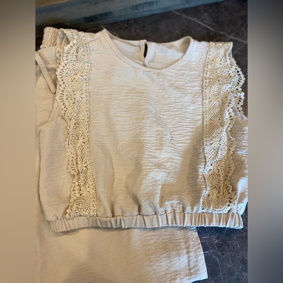 SHEIN Sleeveless Cropped Lace Top With Pants 2pcs/Set - Picture 8 of 12